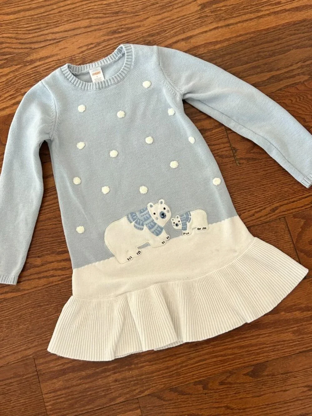Gymboree Girls' Polar Bear Peplum Sweater Dress Size 8